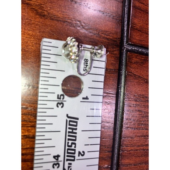 Vintage Vargas Faux Galaxy Opal Silver-Tone Screw Back Earrings! - Picture 8 of 8